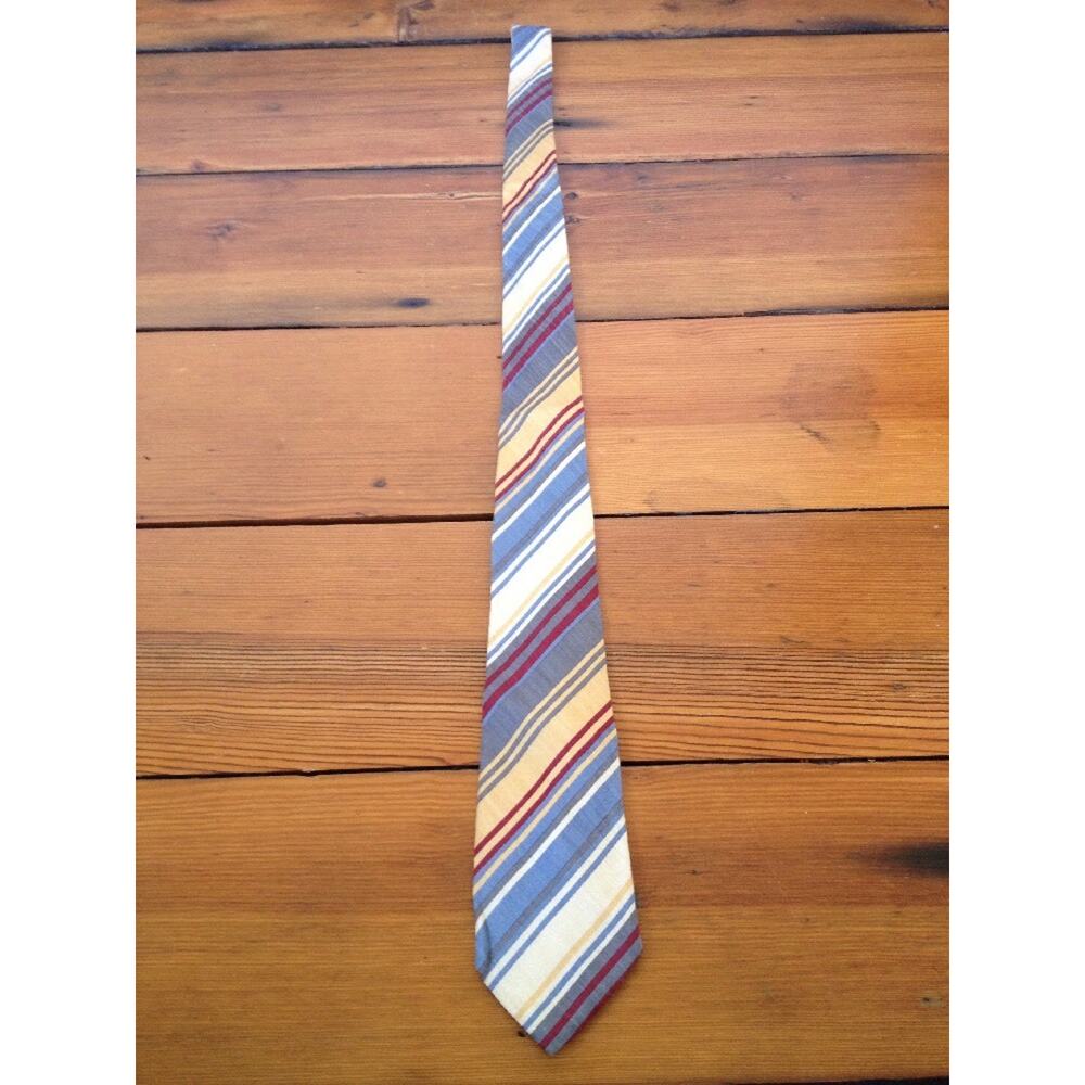 Vintage German 100% Silk Meifter Reine Seide Preppy Striped Schoolboy Skinny Tie - Picture 3 of 4